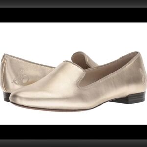 Sam Edelman Jordy Loafer Molten Gold Leather Size 7.5
